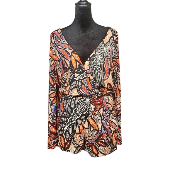 H&M Tops - H&M Romper Jungle Print Long Sleeves Size 4​​​